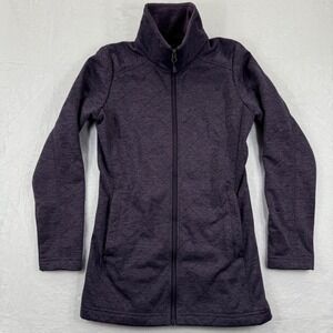 The North Face Womens S P Purple Quilted Fleece Lined‎ Full Zip Jacket